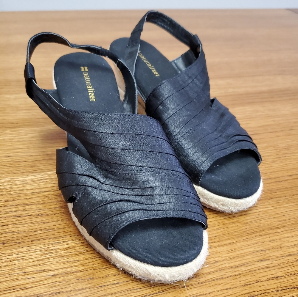 Naturalizer Banna Jute Heel, Fabric Slingback, Wedge Sandal